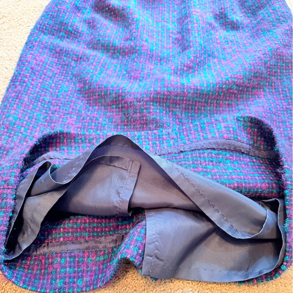 Vintage 70’s Pendleton Blue-Purple Tweed Suit Set sz 6 - Picture 9 of 10